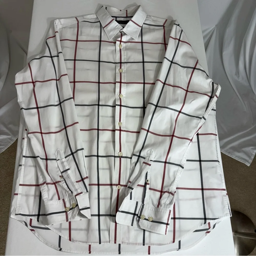 Banana Republic Men's Camden‎ Fit 100% Cotton Long Sleeve Dress Shirt Large
